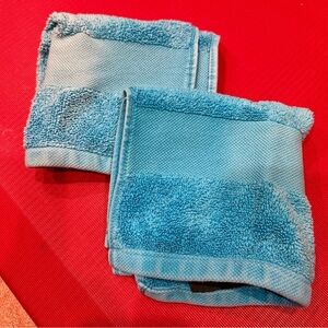 Lauren Ralph Lauren Set Of 2 100% Cotton Turquoise Blue Wash Cloths Towels India